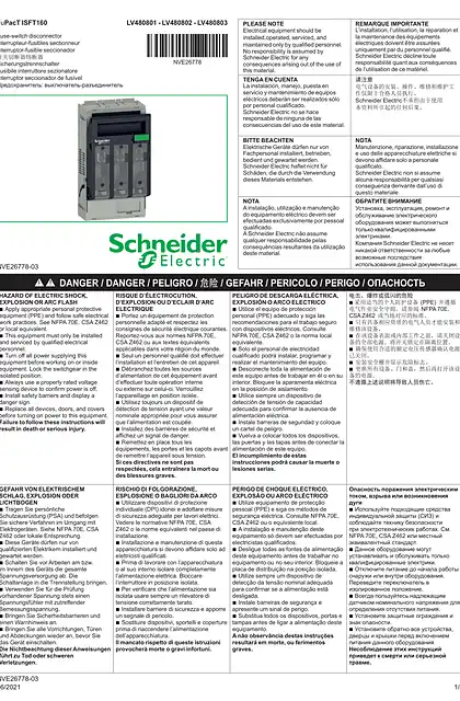 schneider施耐德FuPacT - ISFT160 - LV480801 - LV480802 - LV480803 - 说明页